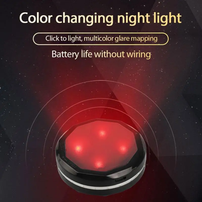 

LED Round Cabinet Light Wireless Remote Control Color Dimmable Wardrobe Night Lamp Home Bedroom Closet Kitchen Stairs Lighting