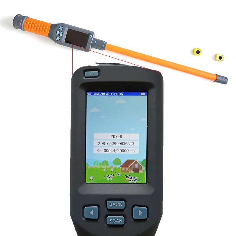 134.2Khz Lf HDX FDX-B RFID remote animal ear tag reader stick for livestock cattle sheep horse tracking scanner | Безопасность и