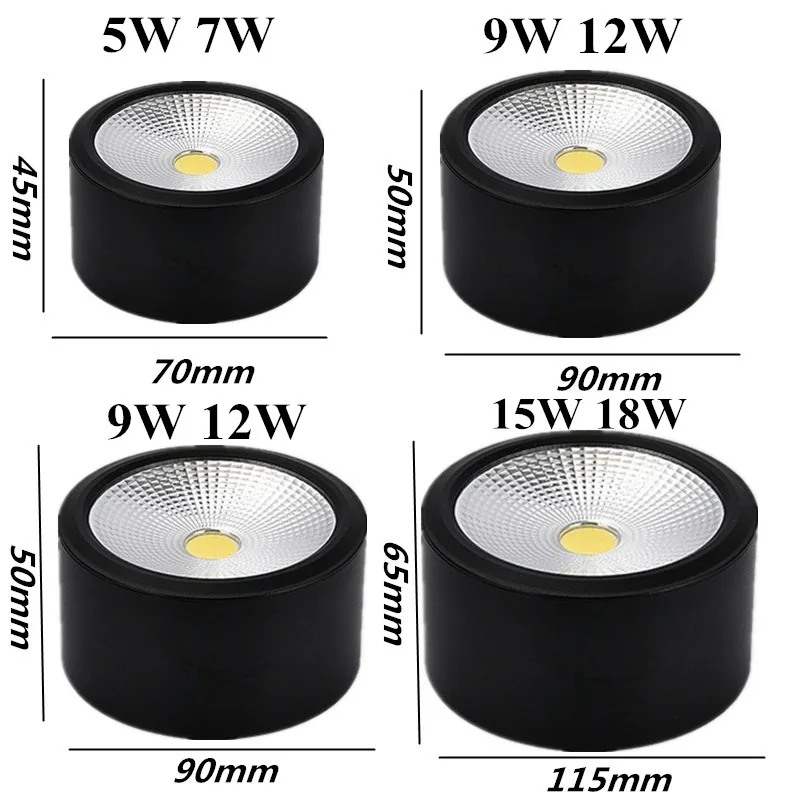 Поверхностного монтажа светодиодные светильники 5 Вт 7 9 12 15 потолочные точечные