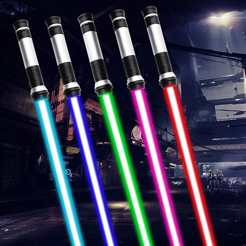 

Lightsaber Laser Double Sword Sound and Light For Boy Toy Warrior Weapon Flash Luminous Weapon Systolic Function Kids Toys