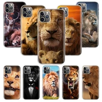 the lion animal soft phone case for iphone 11 12 13 pro max xr x xs mini apple 8 7 plus 6 6s se 5s fundas coque shell cover
