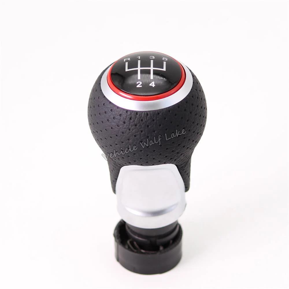Черный Для VW Golf 5 A5 V MK5 R32 GTI gtd 2004 2005 2006 2007 2008 2009 автомобильный-stying 5 Скорость Автомобильная липучка Шестерни рукоятка рычага переключения передач с ботинок красная линия - Название цвета: Черный