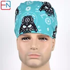 Hennar, новинка, Scrub Cap s, с Sweatband, 100% хлопок, шапочки для медсестры, Кепка с принтом s, унисекс, лабораторная Кепка, Кепка с черепом