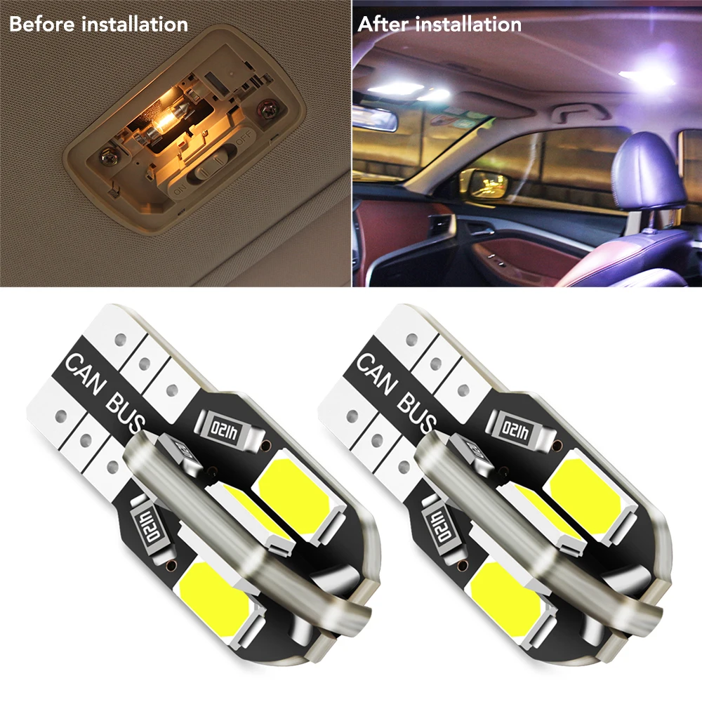 Светодиодные лампочка для салона автомобиля T10 5730 W5W 8SMD Kia K2 Rio KX CROSS CEED Cerato Forte Stonic