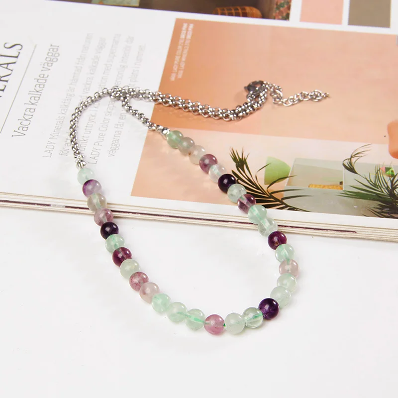 Модное ожерелье из драгоценного камня и агата для женщин Длинные ожерелья-чокеры