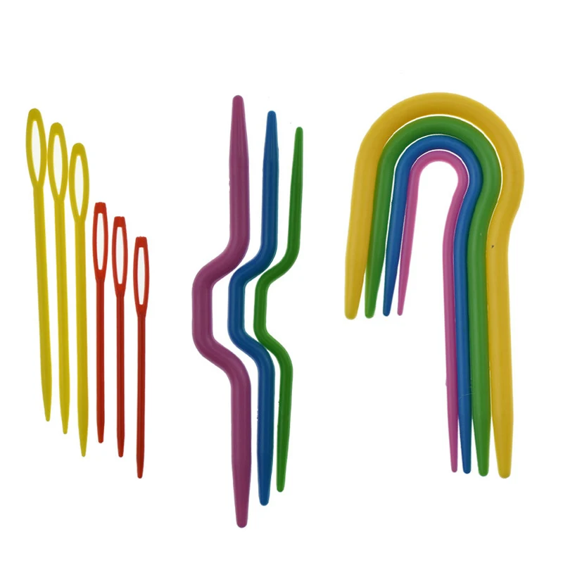 13 шт./компл. ABS пластиковые спицы для вязания кабелей гладкие U крючком и L маркеры