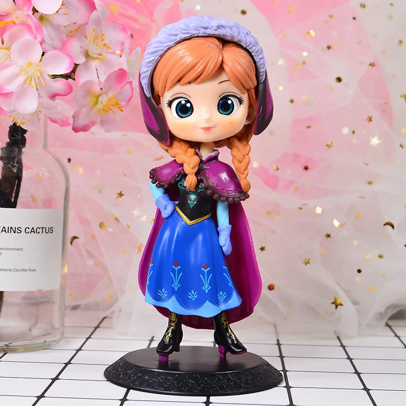 

Bandai Q Posket Asha Anna Princess Doll Anime Garage Kit Model Ornaments Puppets Periphery Cute Model Doll Cake Decoration
