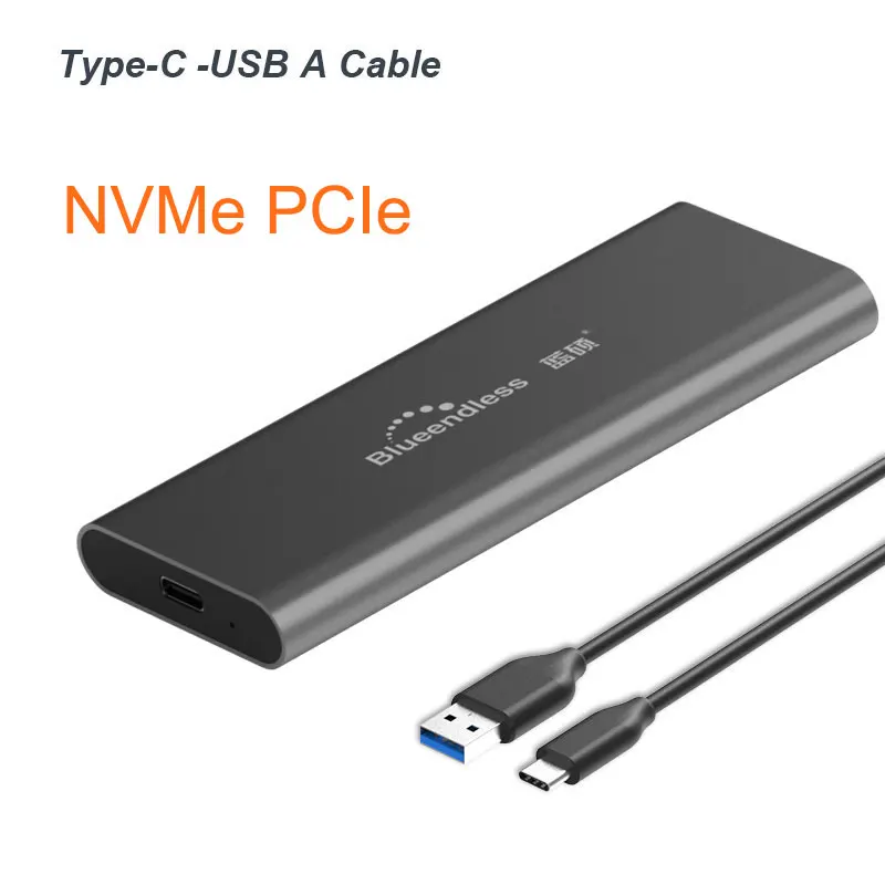 M8 C-A Grey for NVMe MSATA алюминиевый 1,8 'USB 3,0 компьютер HDD и PCIE NVMe M.2 M ключ SSD коробка внешний жесткий диск с портом type C Корпус чехол - Цвет: M8 C-A Grey for NVMe