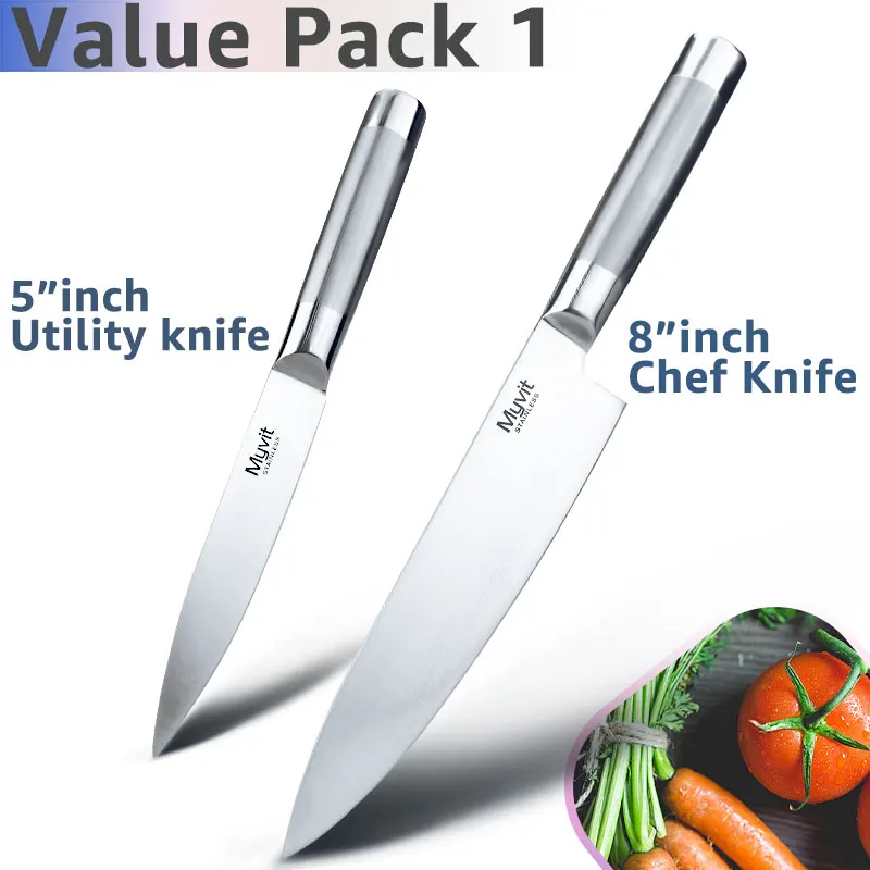 Value Pack 1 Набор ножей из нержавеющей стали, японский 7CR17 440C, высокоуглеродистая Нержавеющая сталь, нож для нарезки хлеба, нож для шеф-повара - Цвет: Value Pack 1