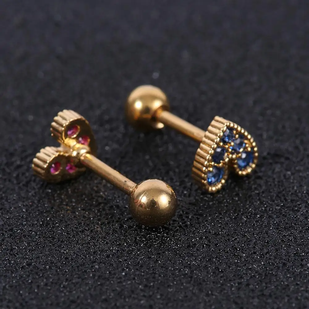 Ear Bone Nails Heart Shaped Mini Earrings for Women Medical Stainless/Titanium Steel Prevent Allergy Stud Party Jewelry | Украшения и