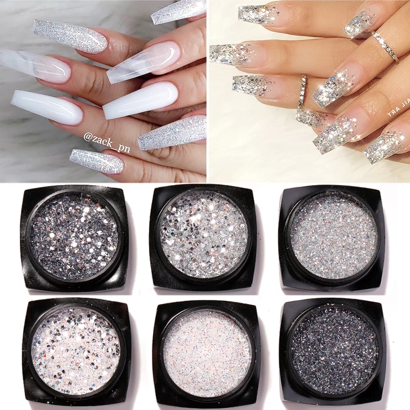 6 Boxes/lot Nail Sequins Polish Flakes Irregular Palliette Spangle Pigment Glitter Powder Dust Art DIY Decorations | Красота и