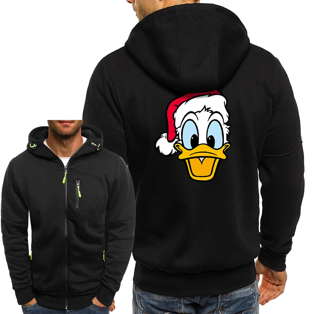 

Autumn Fashion Zipper Hoodie Men Donald Duck Cartoon Disney Coat Hoodies Casual Loose Sweatshirt Harajuku Streetwear Jacket Mens