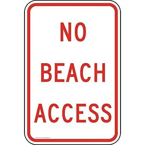 

Красный знак доступа для пляжа, безопасный знак для пляжа, алюминиевые декоративные знаки, металлический алюминиевый знак