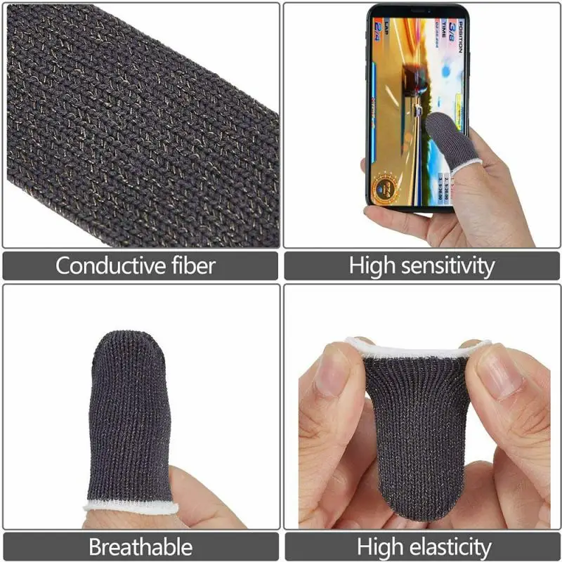 Mobile Finger Gloves Sleeve Breathable Fingertips For Games Anti-Sweat Touch Screen Cots Cover Phone Gaming Thumb Sleeves | Электроника