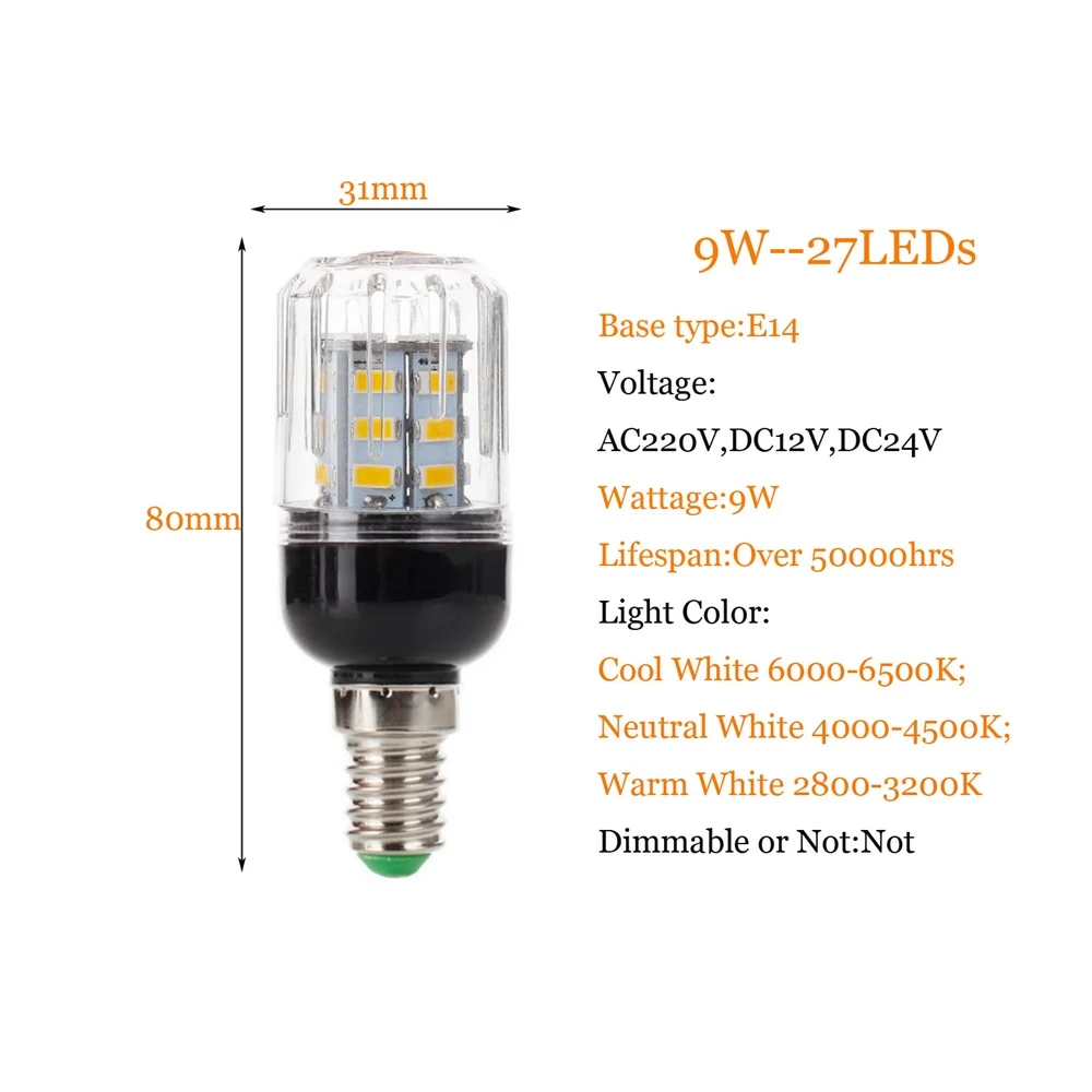 E27 E14 E12 E26 SMD 5730 27 светодисветодиодный s 7 Вт Светодиодная лампа-кукуруза