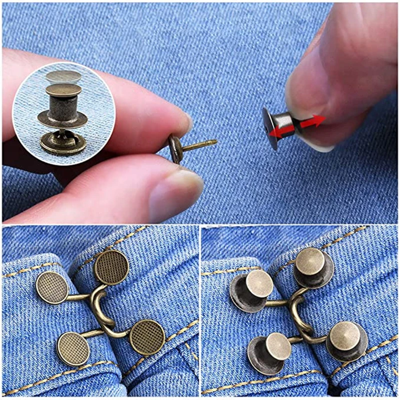 4 набора пряжка на талии для брюк без гвоздей регулируемый ремень расширитель