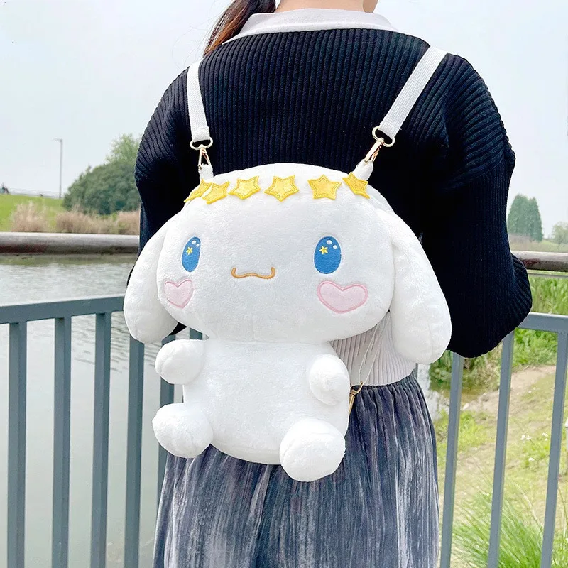 

Cartoon Anime Toy Bog White Cinnamorol Dog Plush Toys Backpack Stuffed Animal Soft Doll Kids Birthday Gift