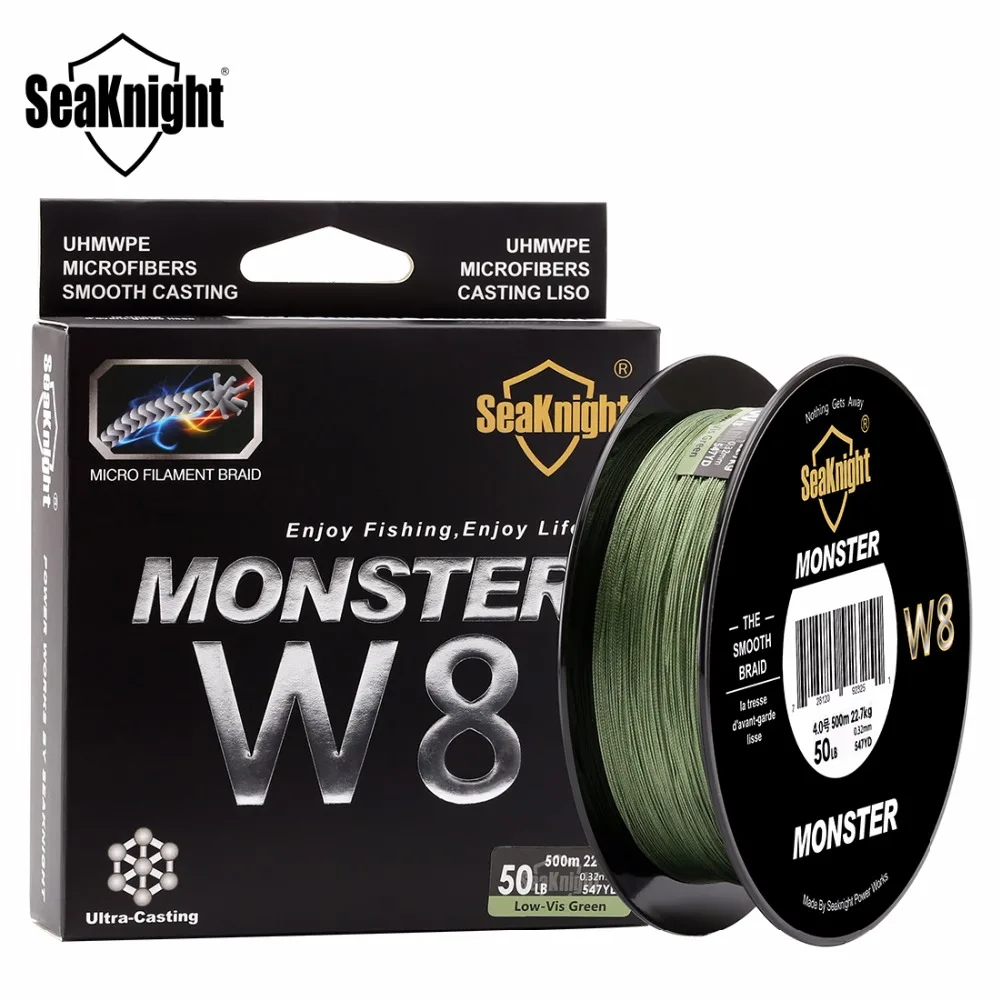 

SeaKnight MONSTER/MANSTER W8 500M/546YDS Braided Fishing Lines 8 Weaves 20-100LB Smooth PE Multifilament Line for Sea Fishing