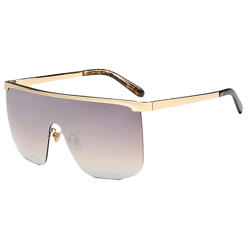 Негабаритный полуоправы градиентные солнцезащитные очки женские цельные