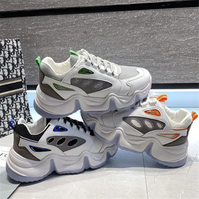

New women's sneakers, fashion mesh, thick-soled patchwork, lightweight, comfortable, non-slip, versatile casual shoes, women