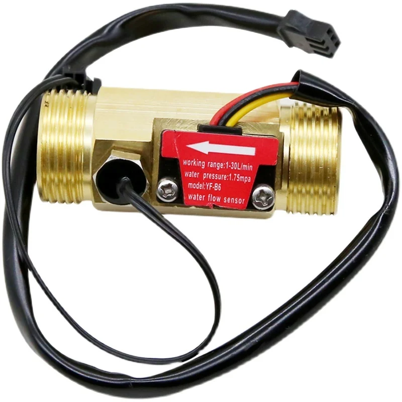 Датчик расхода воды 1/2 &quot3/4&quot с датчиком температуры латунная внешняя резьба 1 75