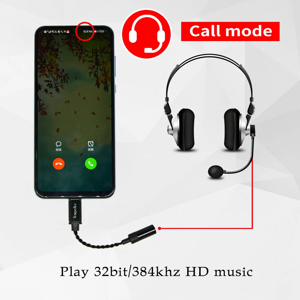 Усилитель для наушников TempoTec Sonata HD ii типа C до 3 5 мм HiFi USB DAC 32 бит 384 кГц DSD128 Android