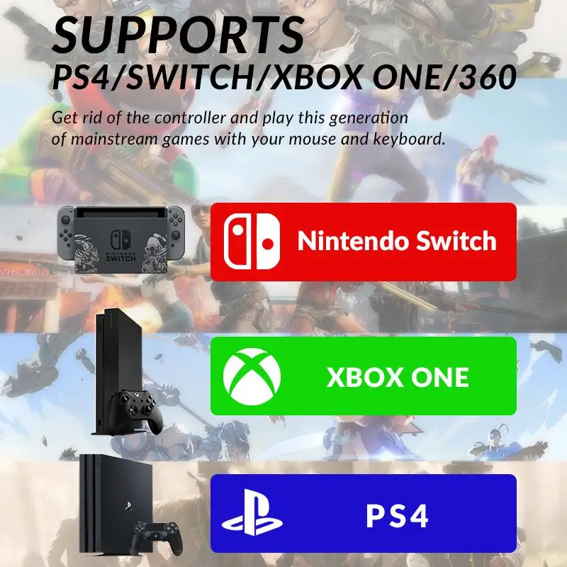 Новейший конвертер для мобильной проводной игровой клавиатуры и мыши PS4 Xbox one
