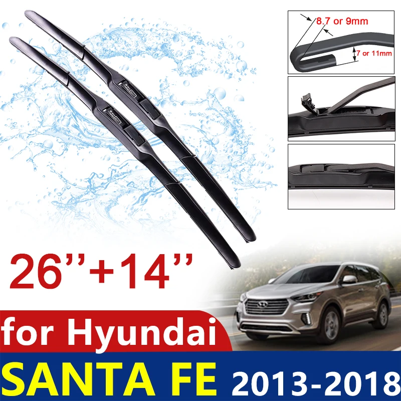 

Car Wiper Blade for Hyundai Santa Fe 2013~2018 DM IX45 Windscreen Windshield Wipers Car Accessories j Hook 2014 2015 2016 2017k
