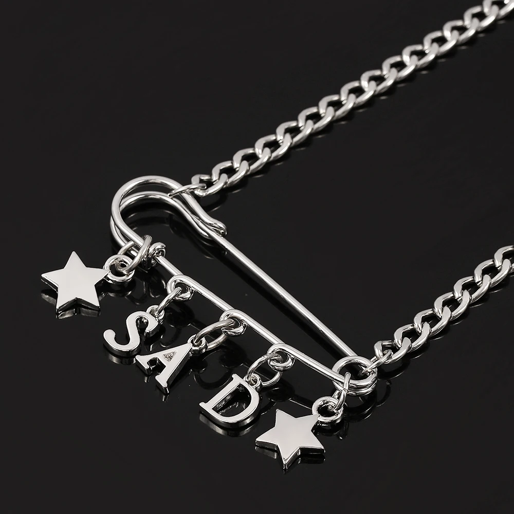 

Harajuku Style Punk Letter "SAD" Star Pendant Choker Necklace Rock Hip Hop Gothic Necklacefor Girls Women Statement Jewelry Gift