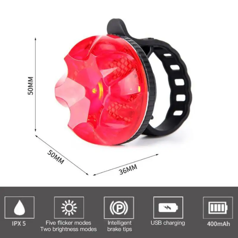 

Safety Warning Light MTB Road Bike Riding Equipment Bicycle Brake Induction Taillight Seven Flash Modes Waterproof Taillight