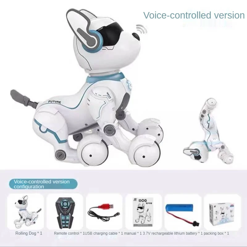 Electronic RC Robot Dog Stunt Voice Control Dance Singing Imitat Animal Sounds Intellectual Development Toys for Kids | Канцтовары для