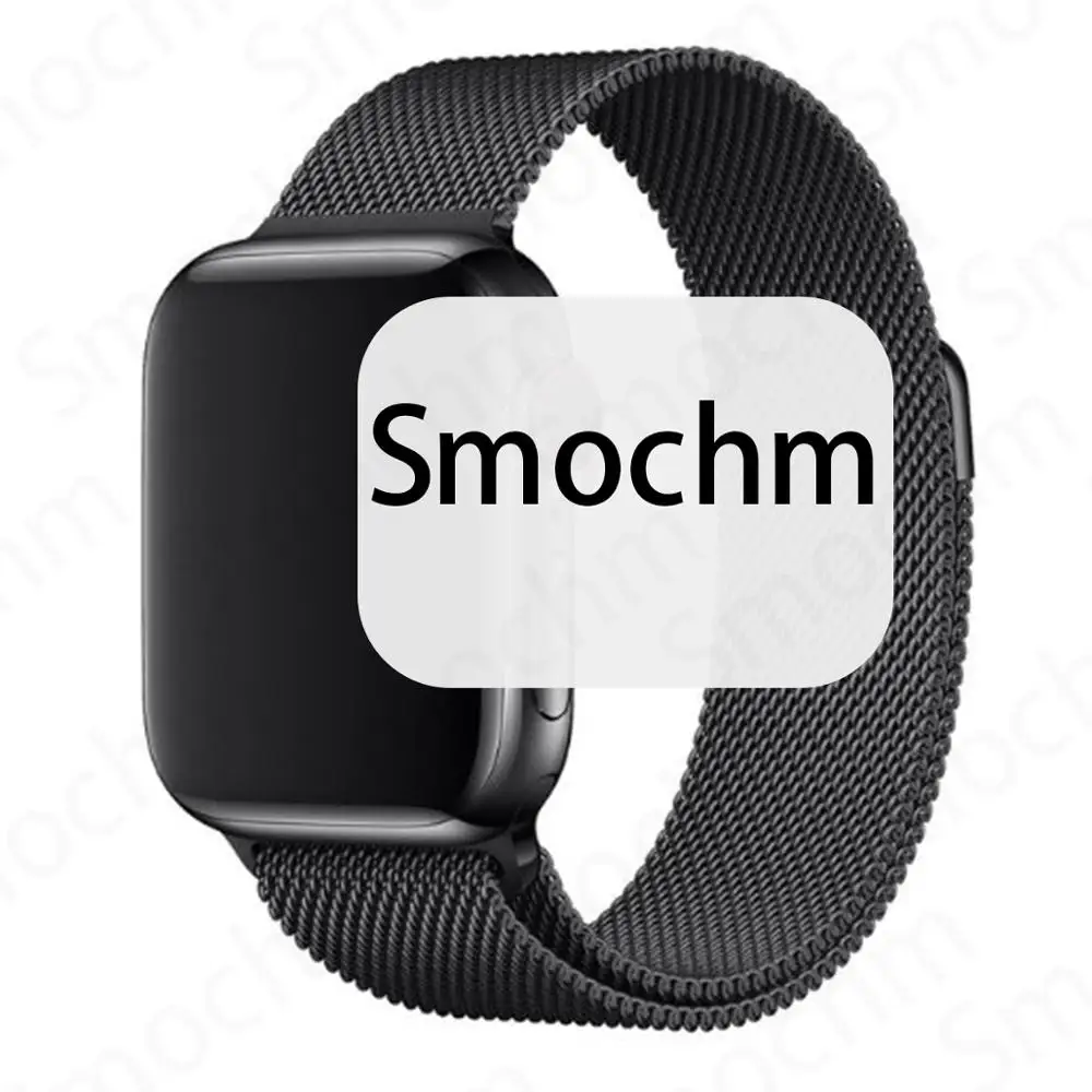 Smochm IWO 8 Plus DIY новые умные часы Bluetooth 1:1 Series 4 Беспроводное зарядное устройство MTK2502 обновлено для Apple Watch iPhone Android - Цвет: Black Black Milanese
