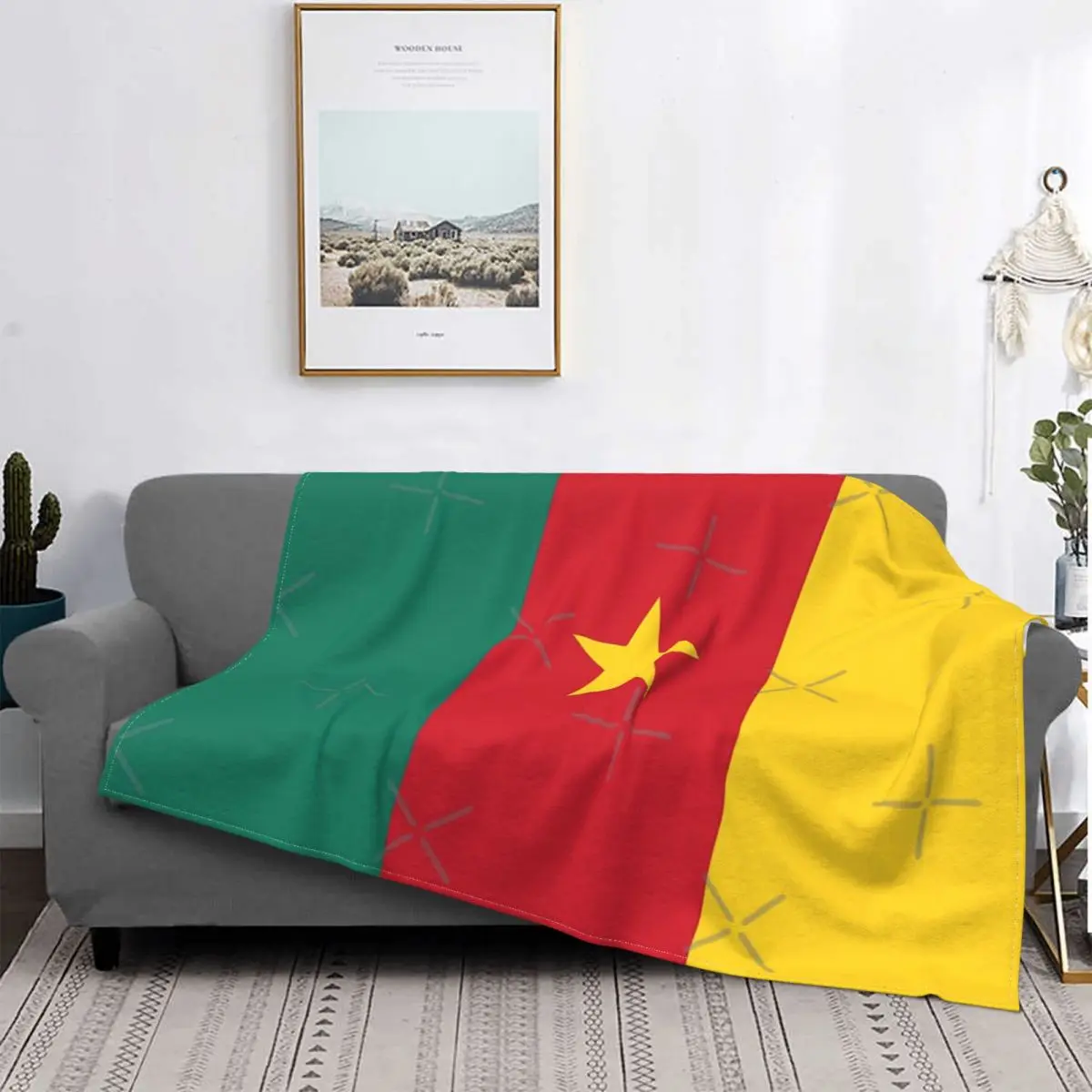 

Superb Flag Of Cameroon And Blanket Bedspread Bed Plaid Cover Sofa Cover Double Blanket Children'S Blanket