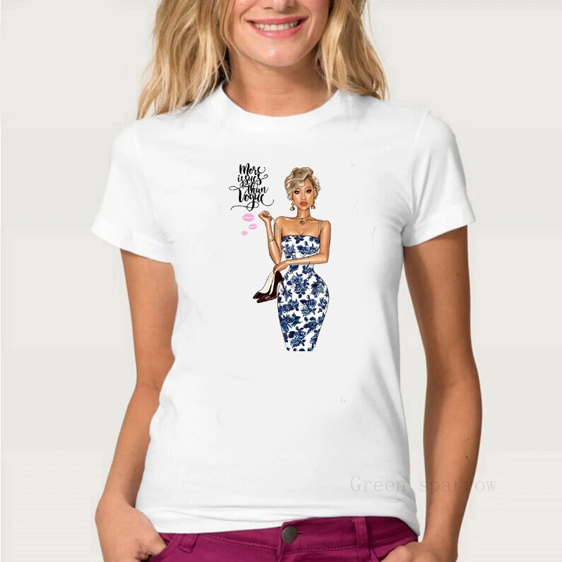 

Summer women's fashion high heels Girl print Short sleeve T-shirt Cotton loose casual Harajuku Lovers gothic T-shirt Tops