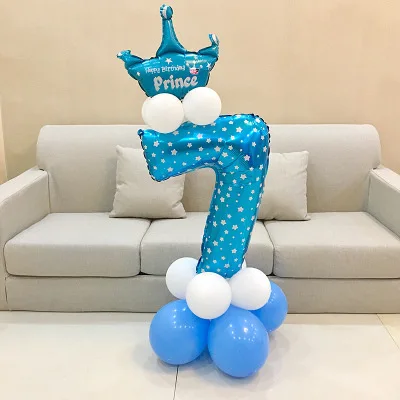 Blue 7 1 комплект воздушные шары в форме цифр номер Фольга воздушные шары на день рождения, свадьбу, Рождество вечерние Декор поставки на день рождения воздушные шары - Цвет: Blue 7
