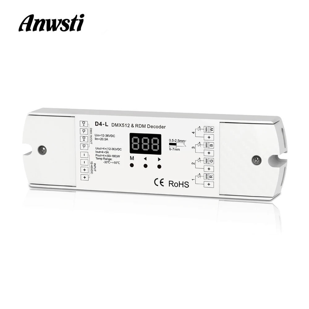 Декодер DMX512 4CH 5A PWM CV RDM DMX 512 декодер 12 В 24 В постоянного тока Одноцветный CT RGB RGBW контроллер светодиодной ленты 4 в 1 драйвер D4-L Декодер DMX512 4CH 5A PWM CV RDM DMX 512 декодер 12 В 24 В постоянного тока Одноцветный CT RGB RGBW контроллер светодиодной ленты 4 в 1 драйвер D4-L