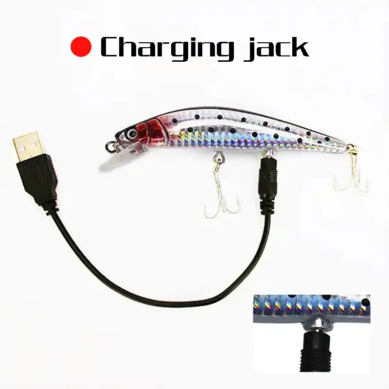 Светодиодный Usb перезаряжаемая бионическая приманка, приманка, мигающая приманка, приманка, электрическая, как в жизни, Вибрирующая, рыболовный, анти-рыболовный крючок, приманки