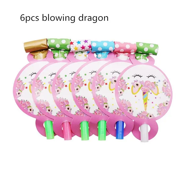 Blowing Dragon Вечерние ободки с единорогом для девочек, ободок для волос с русалочкой, лента с единорогом, бант для волос, аксессуары для дня рождения, Детские вечерние украшения - Цвет: Blowing Dragon
