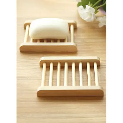 

Natural Wood Soap Tray Dish Storage Holder Bath Shower Plate Home Bathroom Decor