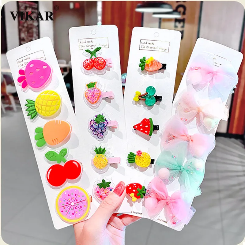 4 шт./компл. заколки для волос VIKAR с цветными фруктами украшения волос| |