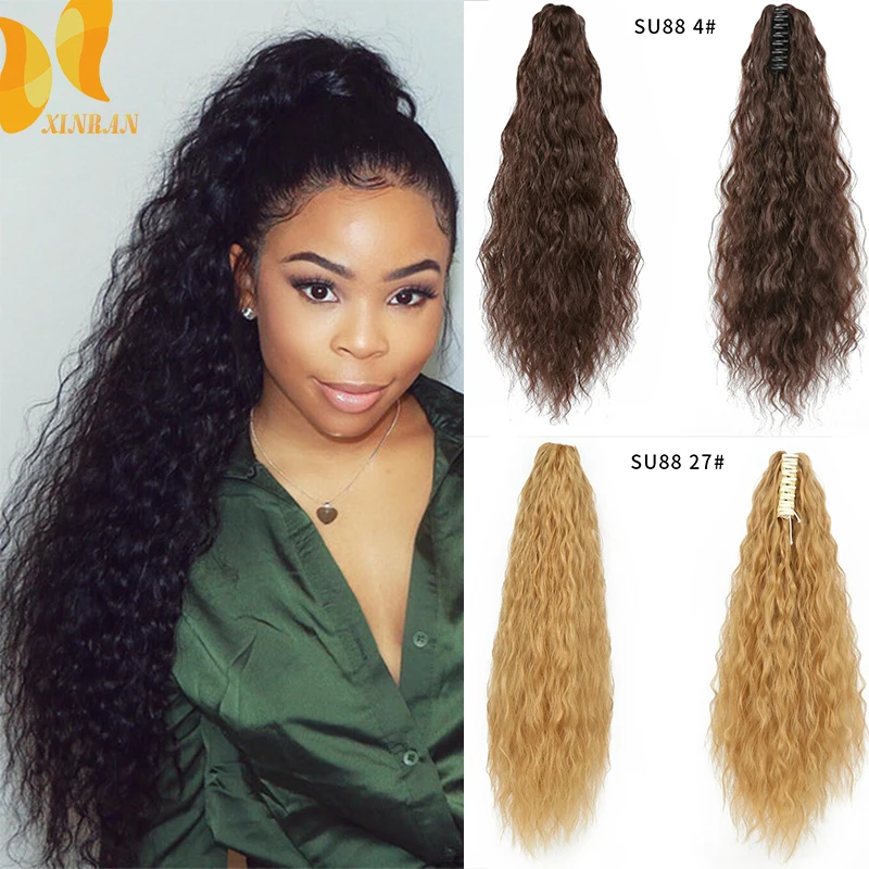 XINRAN коготь зажим Кукуруза кудрявая Длинный Конский хвост синтетические волосы