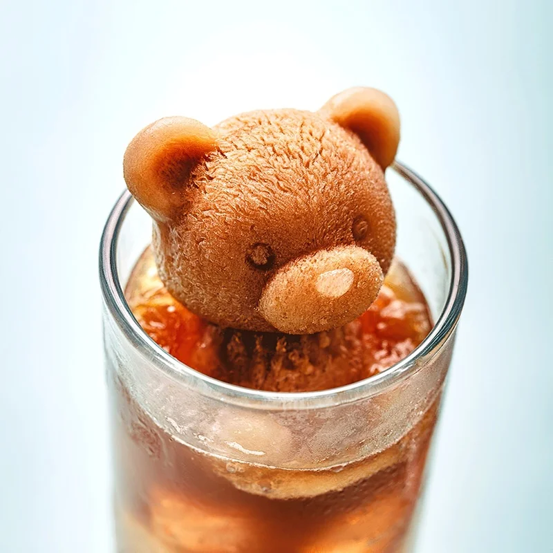 

Silicone Bear 3D Ice Film Creative Food Grade Bear Ice Cube Mold Cola Coffee Whiskey Beer Ice Film Restaurant Household Goods