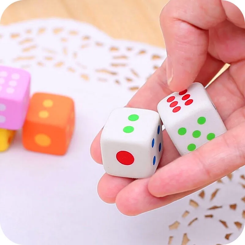 3 шт./компл. новые ластики в форме игральных костей для детей 3D ластик карамельных