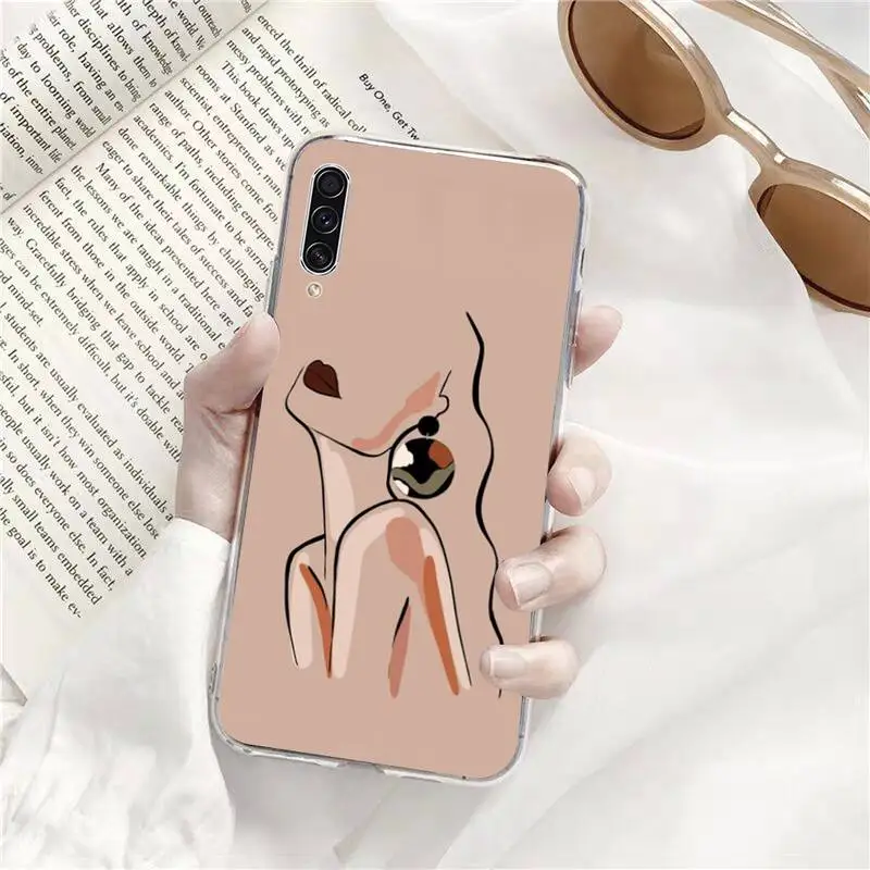 

Abstract art design sexy girl Phone Case Transparent Samsung A71 S9 10 20 HUAWEI p30 40 honor 10i 8x xiaomi note 8 Pro 10t 11