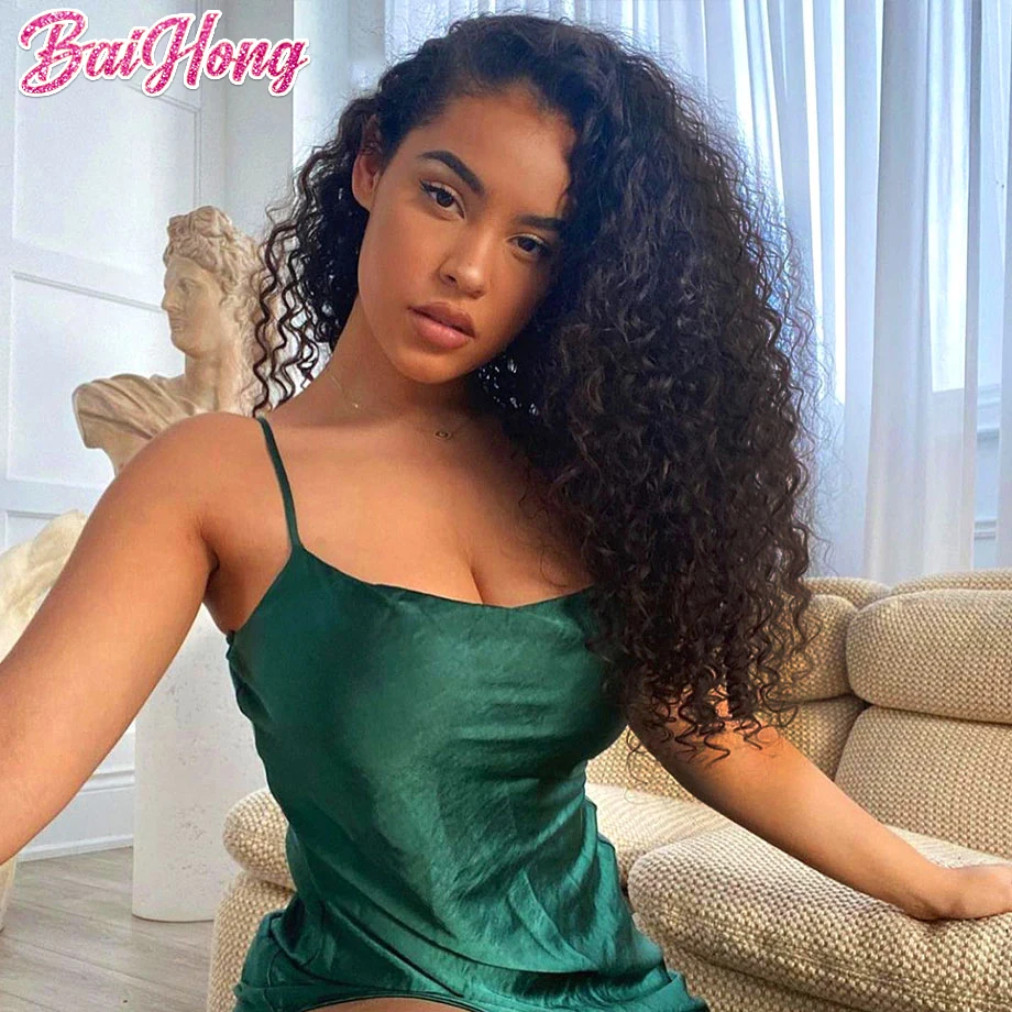 

Brazilian Virgin Hair Bundles With Closure Kinky Curly Human Hair Products 3 Bundles With Cosure 4*4 Curly Bundles BAIHONG