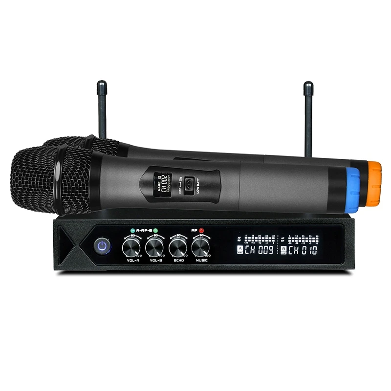 

Wireless Microphone System Karaoke Dual Handheld Microphone for Computer Speaker Studio Party Microphone