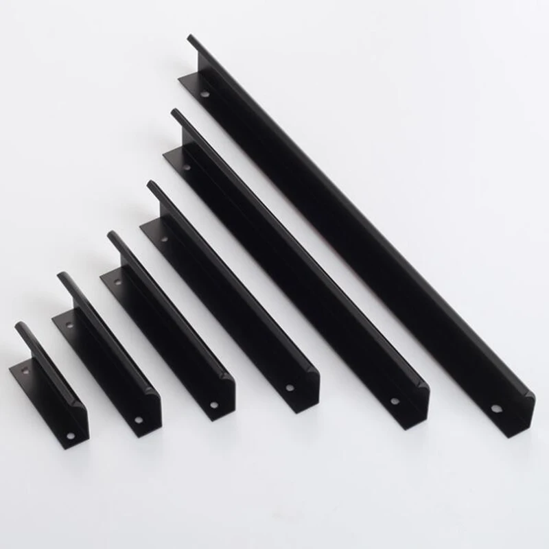 

Invisible handle long black modern minimalist hidden dark embedded cabinet drawer closet door handle light luxury