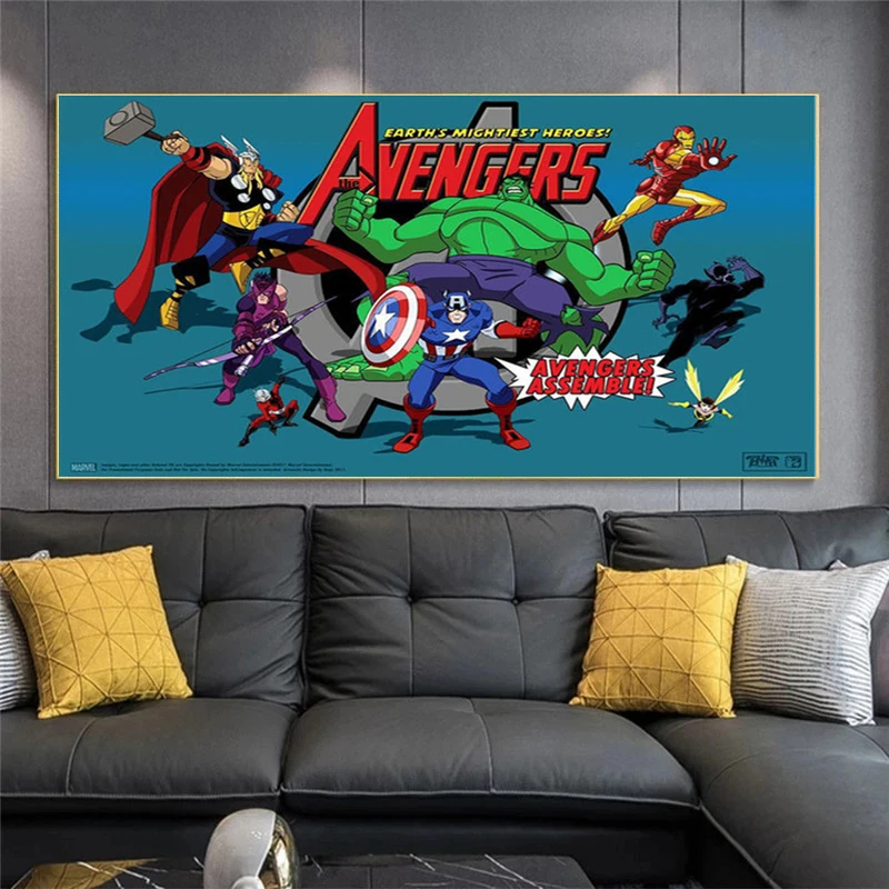 

Marvel Catoon Anime Posters Avengers Superhero Movie Canvas Painting Prints Wall Art Pictures for Kids Room Home Decor Cuadro