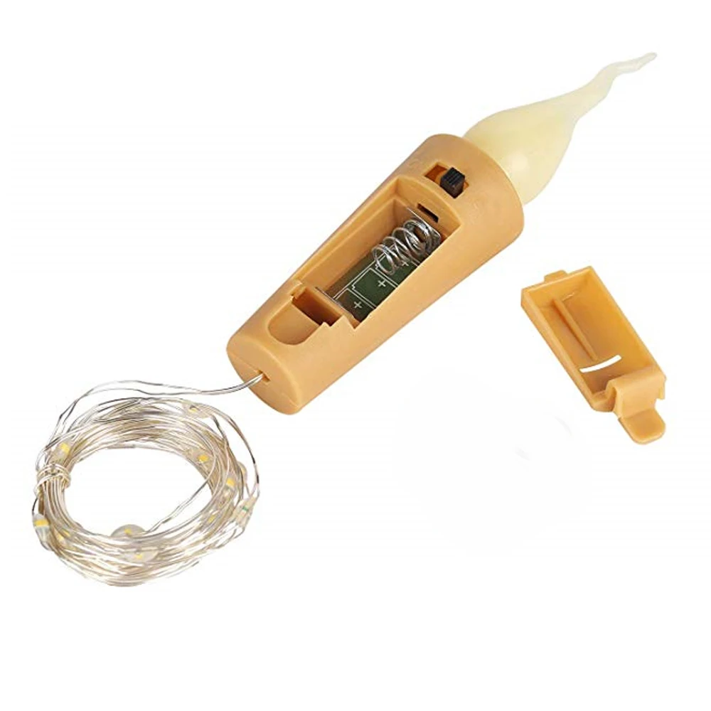 10 штук/лот 2М 20 LED свечной гирлянды светильник для бутылок вина с мини-пламенем для праздничного украшения дома, бара на День святого Валентина.