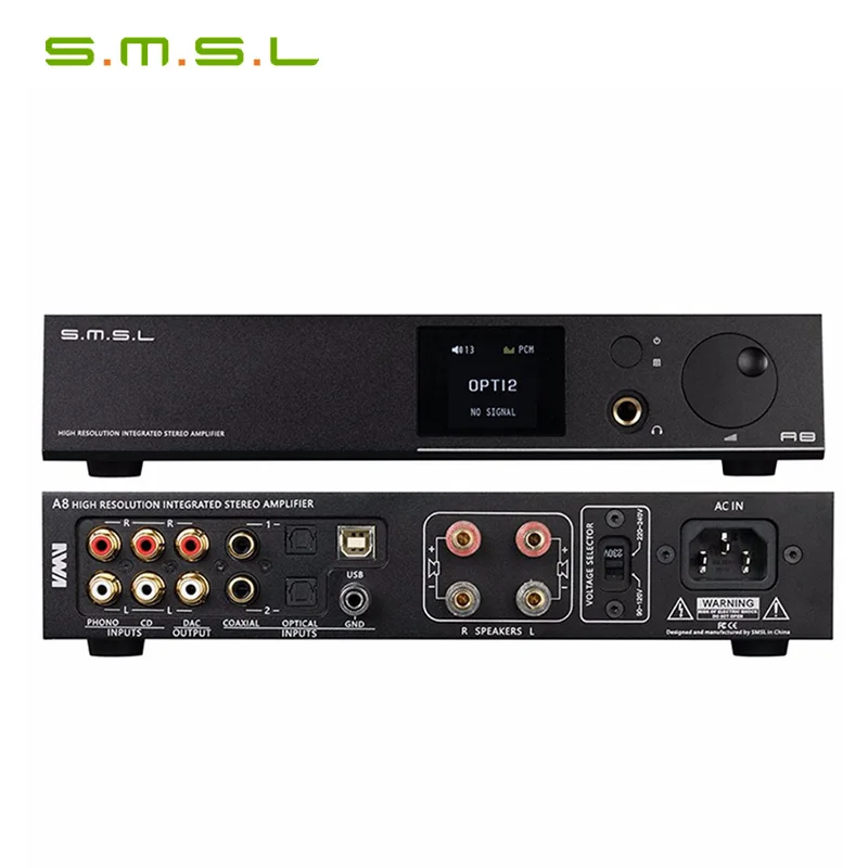 SMSL A8 Hi-Res HIFI Headphone Amplifier DAC Decoder XMOS Solution and ICEpower 125Wx2 Module Audio Digital Power | Электроника
